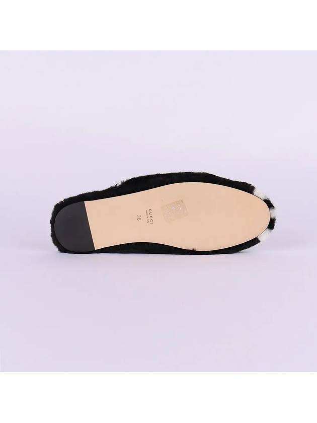 Horsebit 3 Striped Fur Mule Black - GUCCI - BALAAN 5