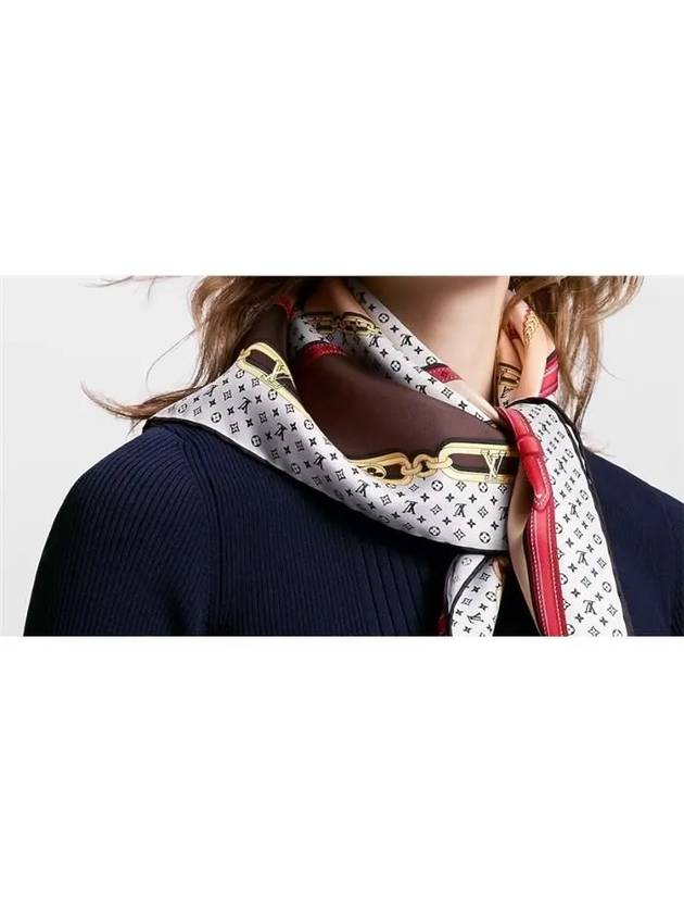 My LV Chain Square 90 Scarf Noir Blanc - LOUIS VUITTON - BALAAN 2