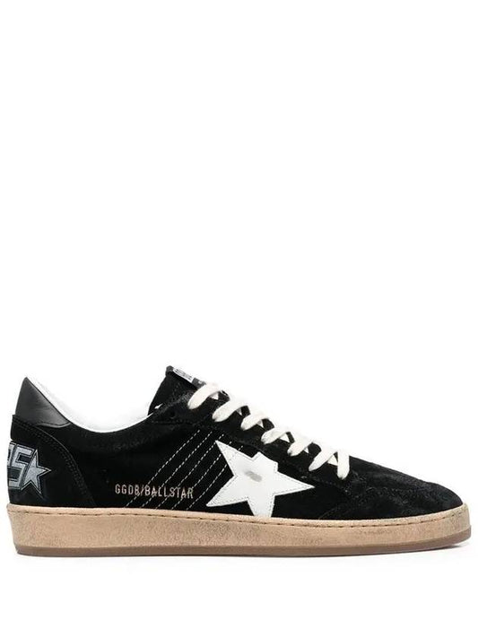 Men's Ballstar Suede Low Top Sneakers Black - GOLDEN GOOSE - BALAAN 2