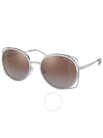 Michael Kors Rialto Caramel Silver Flash Round Ladies Sunglasses MK1118B 11536K 57 - MICHAEL KORS - BALAAN 1