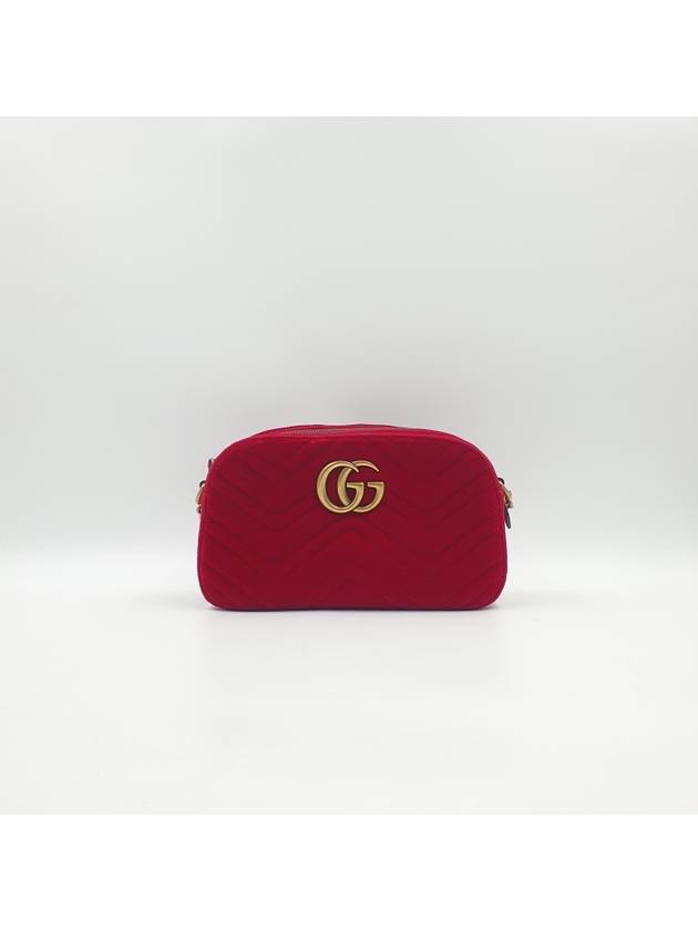 Women s gg Marmont Matelasse Velvet Chain Shoulder Bag 4257 - GUCCI - BALAAN 4