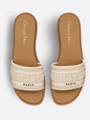 Dway Embroidered Cotton Raffia Slippers Natural White - DIOR - BALAAN 2