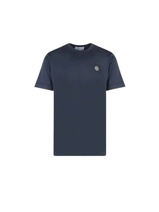 Logo Patch Short Sleeves T-Shirt Navy - STONE ISLAND - BALAAN 2