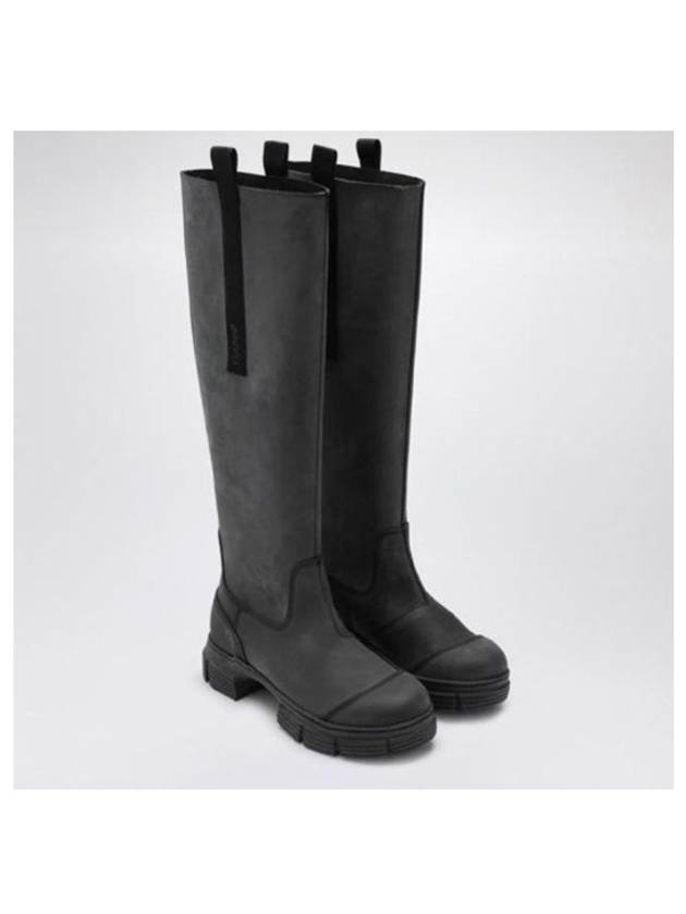 Recycle Rubber Long Boots Black - GANNI - BALAAN 2