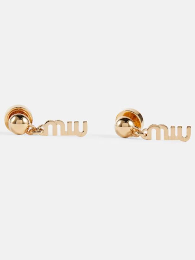 logo drop earrings - MIU MIU - BALAAN 5