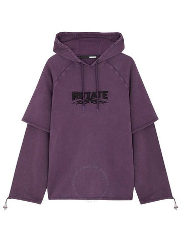 Rotate Ladies Purple Sunday Enzyme Sweat Hoodie, Size X-Small - ROTATE - BALAAN 1