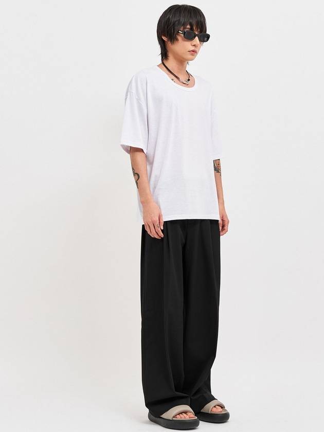 Oversized Silket Scoop Neck TShirt White - C WEAR BY THE GENIUS - BALAAN 7