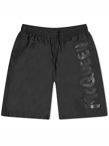 Men's Side Graffiti Logo Swim Shorts Black - ALEXANDER MCQUEEN - BALAAN 1