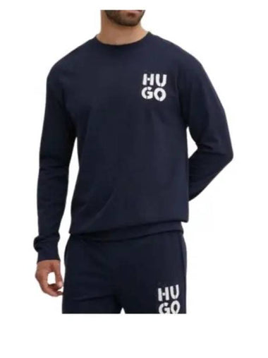 Spray Logo Sweatshirt Dark Blue - HUGO BOSS - BALAAN 1