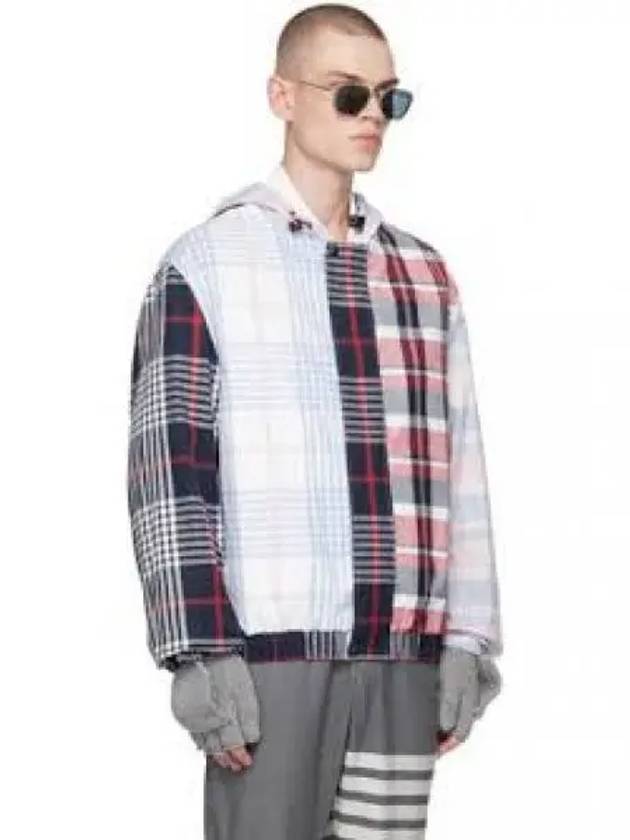 Fun Mix Madras Cotton Relaxed Hooded Jacket - THOM BROWNE - BALAAN 2