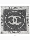 CC Cambon Lettering Scarf Black White 74219 - CHANEL - BALAAN 1