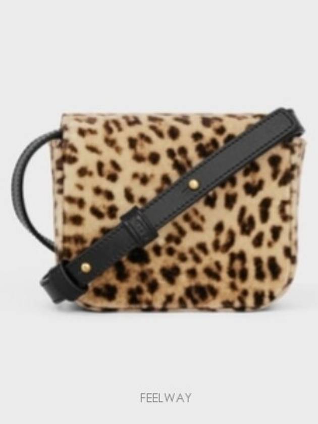 Mini Claude Leopard Print Velvet Cross Bag - CELINE - BALAAN 6