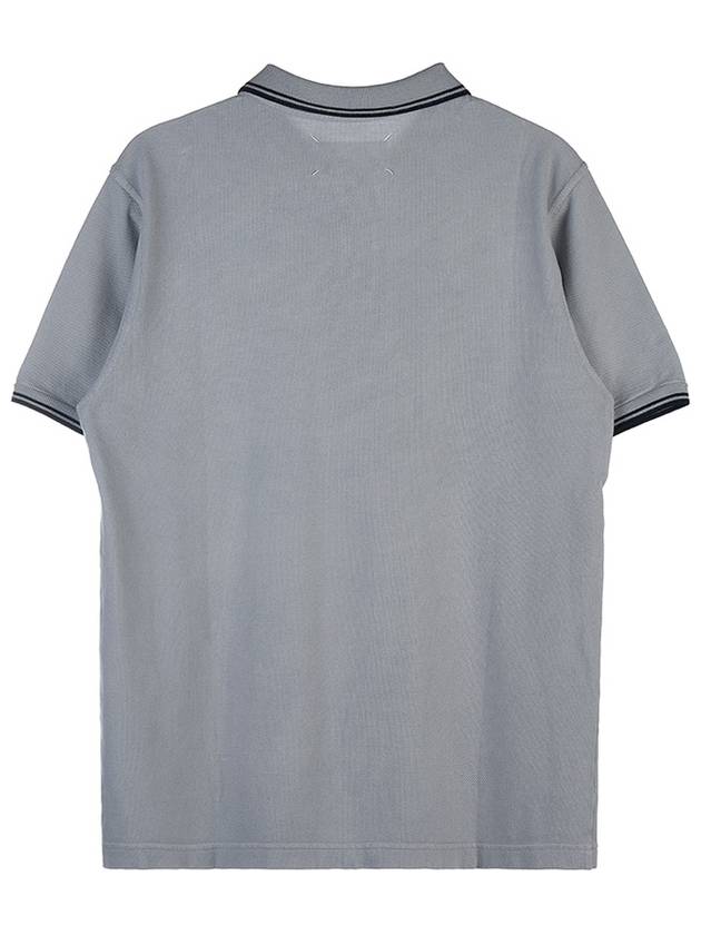 Embroidered Logo Cotton Polo Shirt Ash Grey - MAISON MARGIELA - BALAAN 3