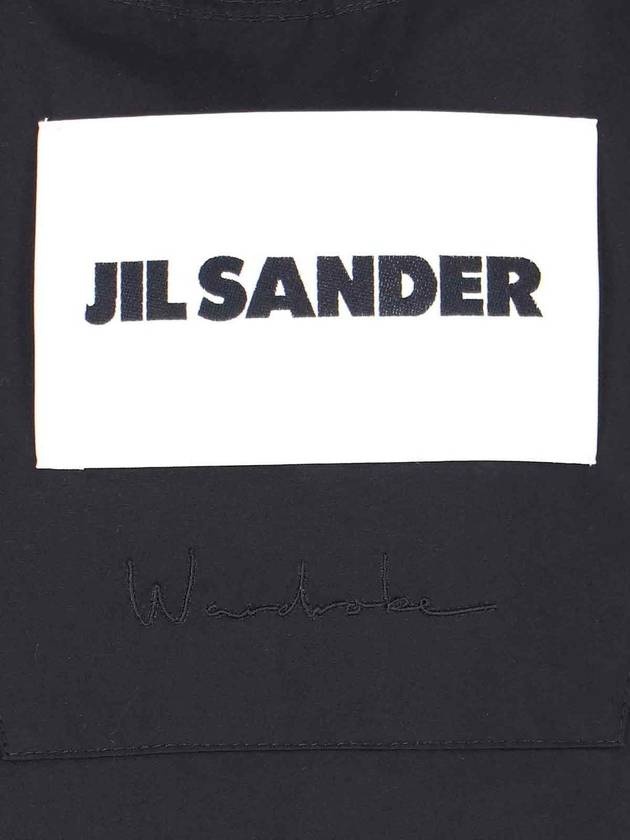 Back Logo Print Hooded Parka Black - JIL SANDER - BALAAN 6