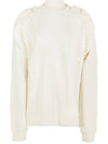 Ruffle Detail Sweatshirt Ivory - MSGM - BALAAN 1