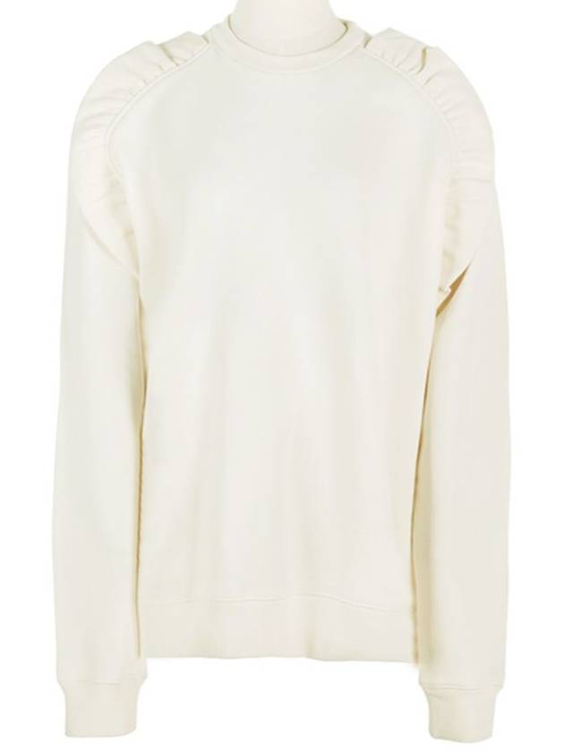 Ruffle Detail Sweatshirt Ivory - MSGM - BALAAN 1