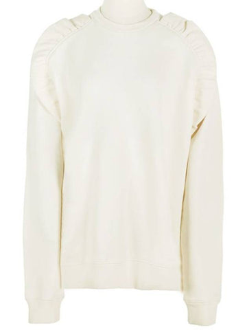 Ruffle Detail Sweatshirt Ivory - MSGM - BALAAN 1