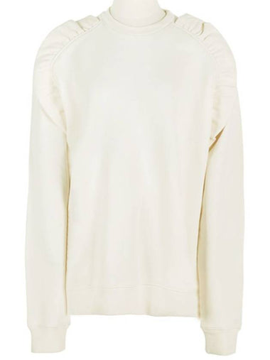 Ruffle Detail Sweatshirt Ivory - MSGM - BALAAN 1