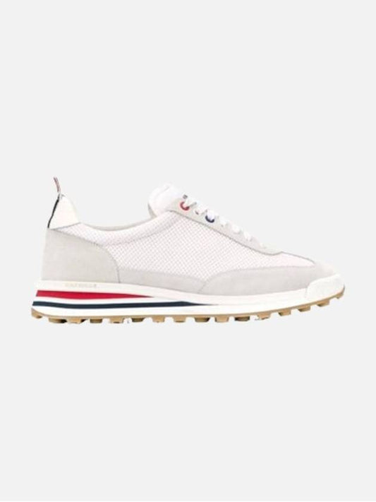 Fine Kid Suede Tech Runner White - THOM BROWNE - BALAAN 2