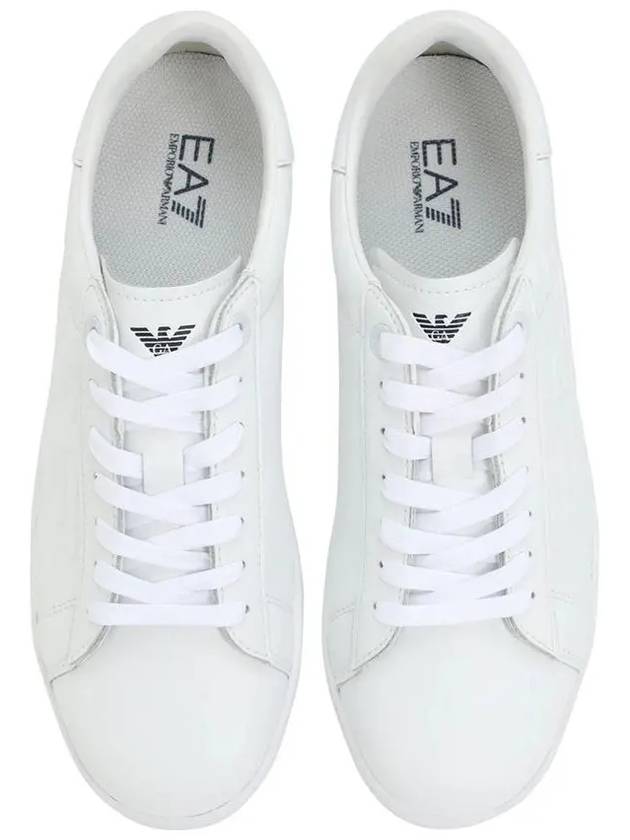 EA7 Emporio Armani Eagle Eagle embossed white leather sneakers - GIORGIO ARMANI - BALAAN 4