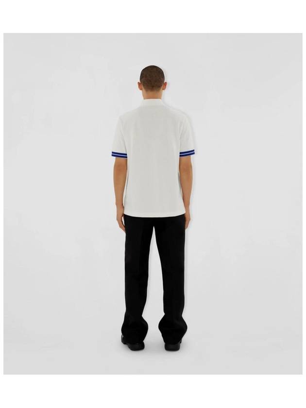 Men's Cotton Polo Shirt White - BURBERRY - BALAAN 7