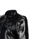 Women's Iconic Vinyl Logo Appliq Biker Jacket Black - COURREGES - BALAAN 6