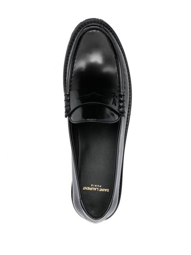 Monogram Leather Loafers Black - SAINT LAURENT - BALAAN 7