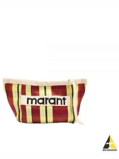 Embroidered Logo Pouch Bag Red Yellow - ISABEL MARANT - BALAAN 2