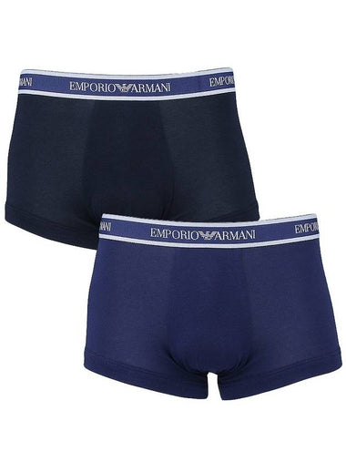 Boxer Trunks 2 Pack Briefs Blue - EMPORIO ARMANI - BALAAN 1