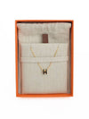 Mini Pop H Pendant Necklace Gold Noir - HERMES - BALAAN 3