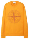 Garment Dyed Stitches Four Print Crewneck Sweatshirt Orange - STONE ISLAND - BALAAN 2