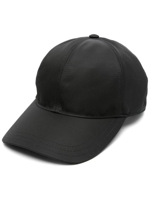 Triangle Logo Re Nylon Ball Cap Black - PRADA - BALAAN 4