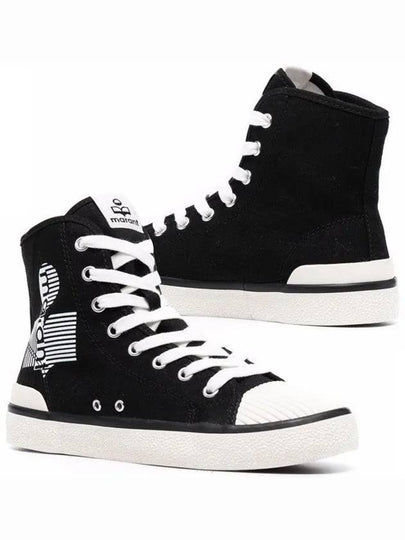 Women's Benkeenh Logo High Top Sneakers Black - ISABEL MARANT - BALAAN 2