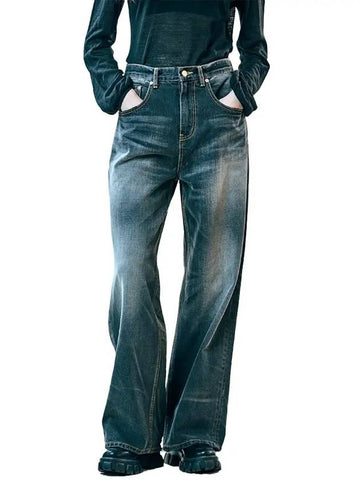 Women's Mid-Rise Super Wide Jeans Blue - PHILOGRAM - BALAAN 1