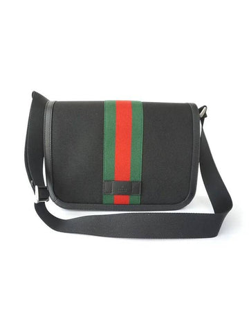 Web Stripe Techno Messenger Bag Black - GUCCI - BALAAN 1