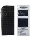 Intrecciato Weaving Zipper Clutch Bag Black - BOTTEGA VENETA - BALAAN 9