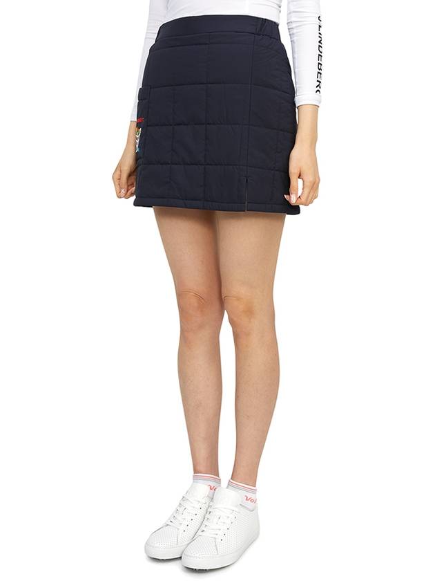 women's padded H-line skirt navy - HORN GARMENT - BALAAN 3