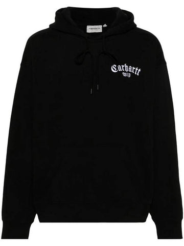 Onyx Script Embroidery Logo Hoodie Black - CARHARTT WIP - BALAAN 1