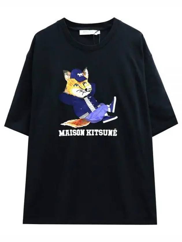 Dressed Fox Print Easy Cotton Short Sleeve T-Shirt Black - MAISON KITSUNE - BALAAN 2