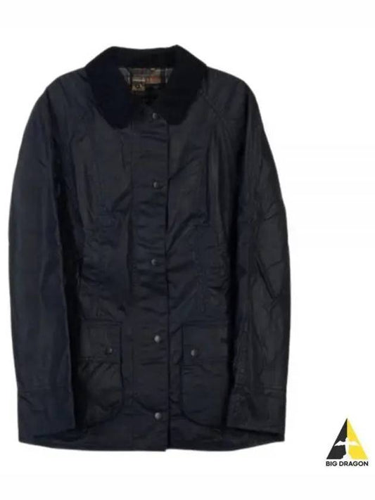 Beadnell Wax Zip-up Jacket Dark Navy - BARBOUR - BALAAN 2