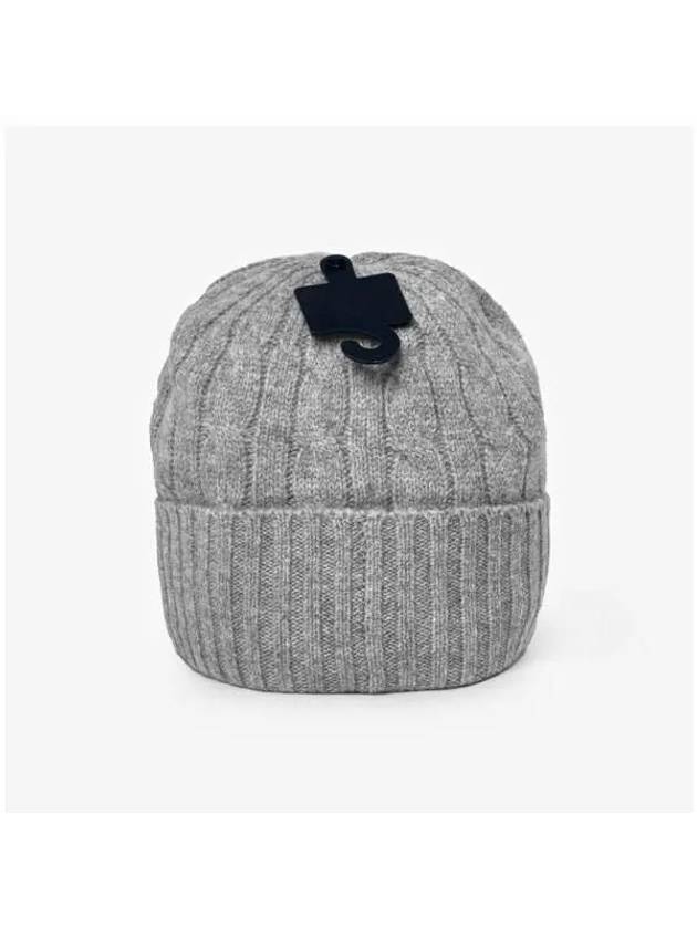 Polo Bear Cable Knit Wool Beanie Grey - POLO RALPH LAUREN - BALAAN 5