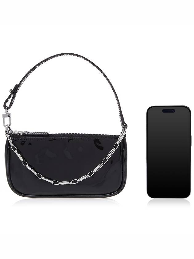 Shiny Rachel Mini Shoulder Bag Black - BY FAR - BALAAN 7