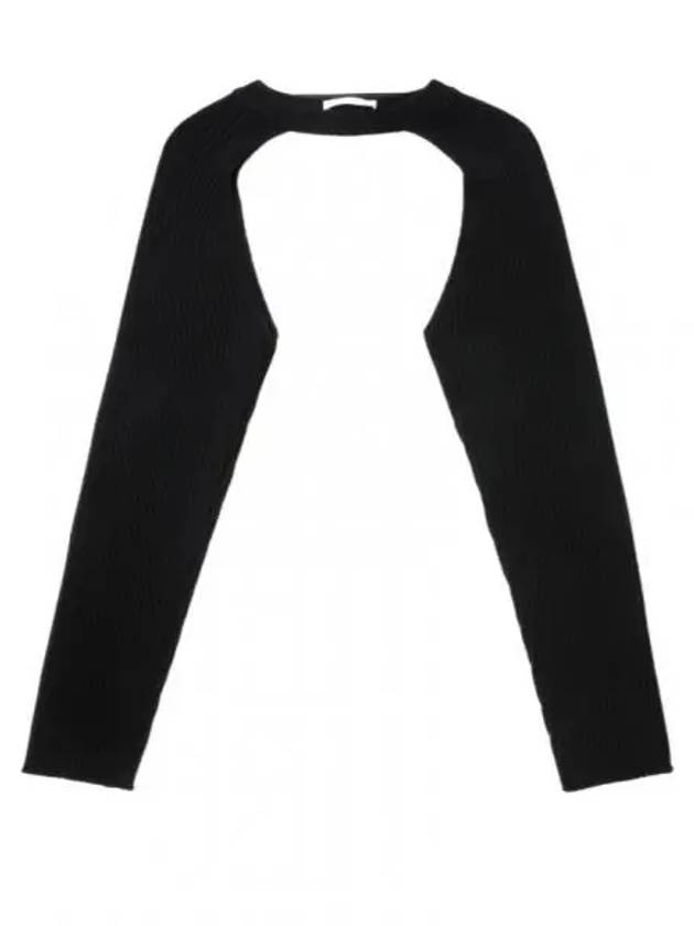 Rib Knit Shrug Long Sleeve T-Shirt Black - HELMUT LANG - BALAAN 2