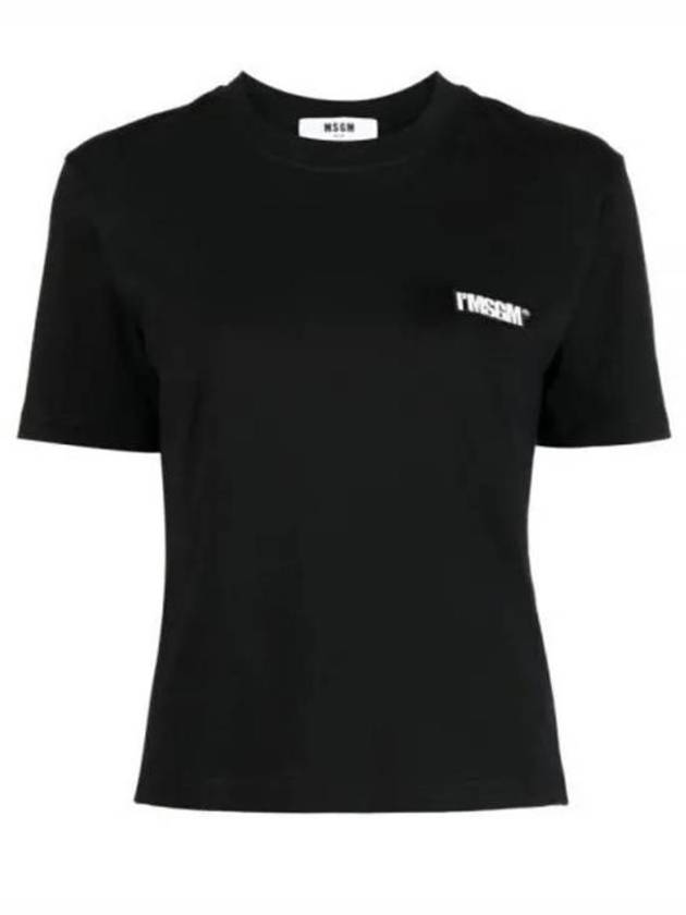 I'msgm Logo Patch Short Sleeve T-Shirt Black - MSGM - BALAAN 2