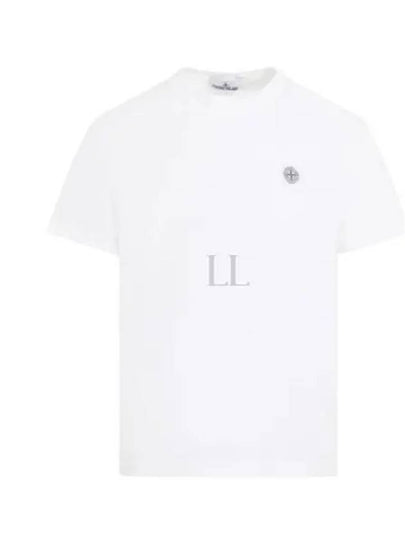 Organic Cotton Short Sleeve T-Shirt White - STONE ISLAND - BALAAN 2