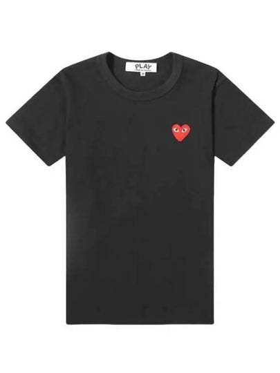 Red Heart Short Sleeve T-Shirt P1 T107 1 Black - COMME DES GARCONS - BALAAN 2