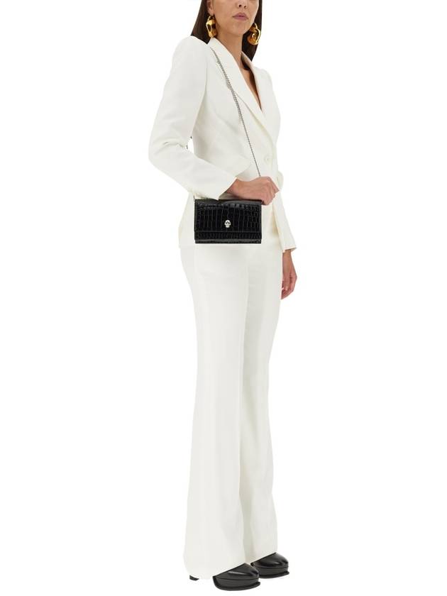 Women's Thin Crepe Single Jacket White - ALEXANDER MCQUEEN - BALAAN 4