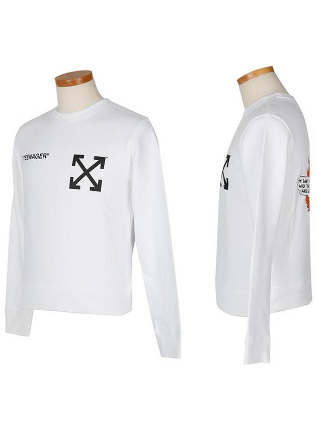 flame bat crew neck long sleeve t-shirt - OFF WHITE - BALAAN 3