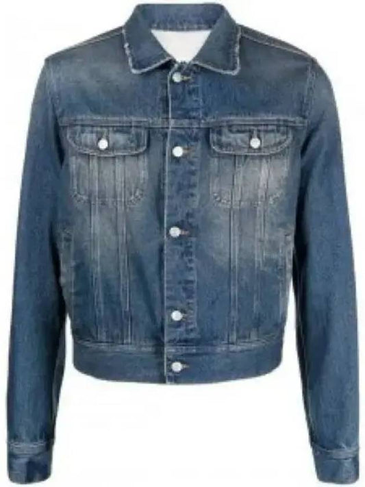 Men's Washed Cotton Sports Denim Jacket Blue - MAISON MARGIELA - BALAAN 2