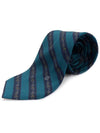 100 silk green navy striped pattern tie - CELINE - BALAAN 2